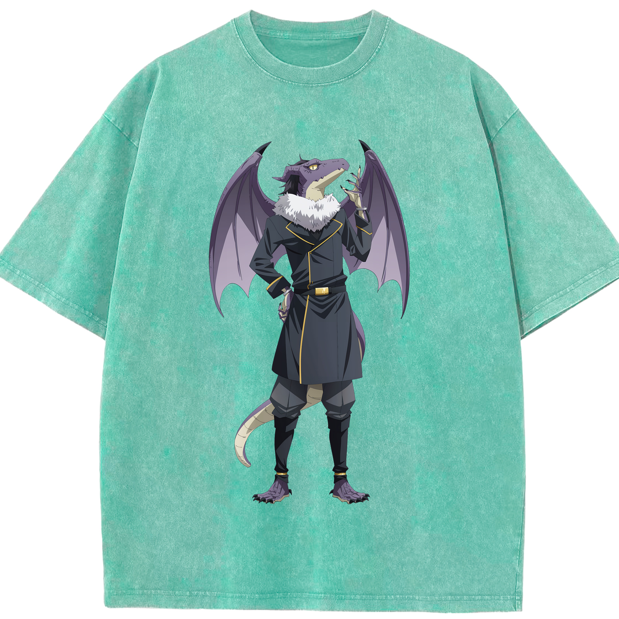 （画像用） 転スラ Regarding Reincarnated to Slime 綿100% ヴィンテージ風 半袖Tシャツ（フロントプリント）
